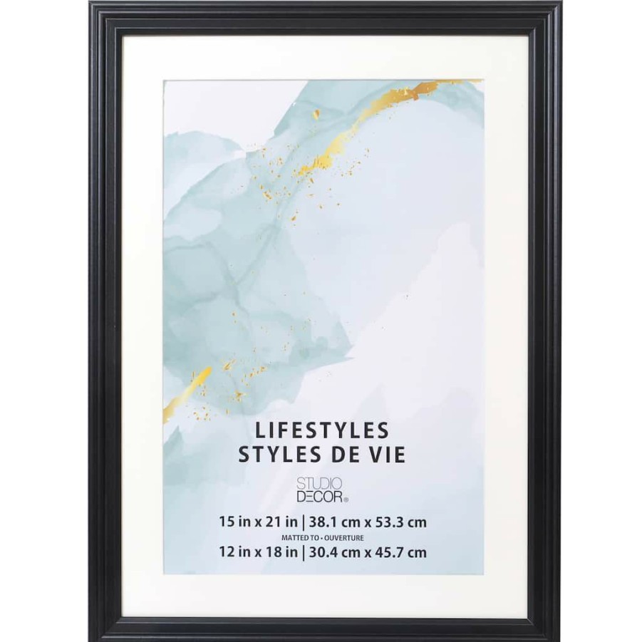 Frames * | Cheapest Frame With Mat, Lifestyles By Studio Decor By Studio Decor Black