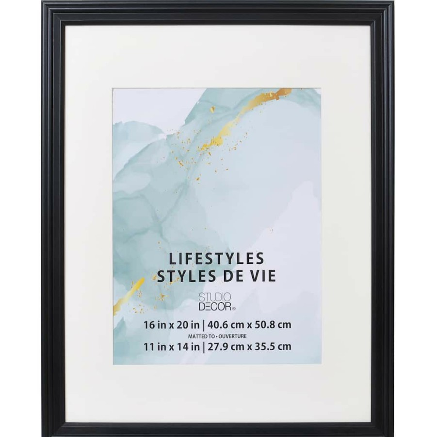 Frames * | Deals Large Frame With Mat, Lifestyles By Studio Decor By Studio Decor Black