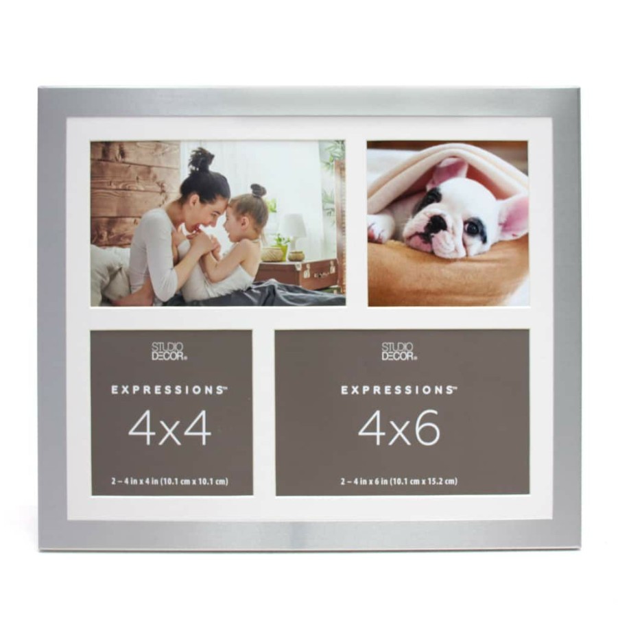 Frames * | Best Deal 12 Pack: 4 Opening Silver Collage Frame, Expressions By Studio Decor By Studio Decor