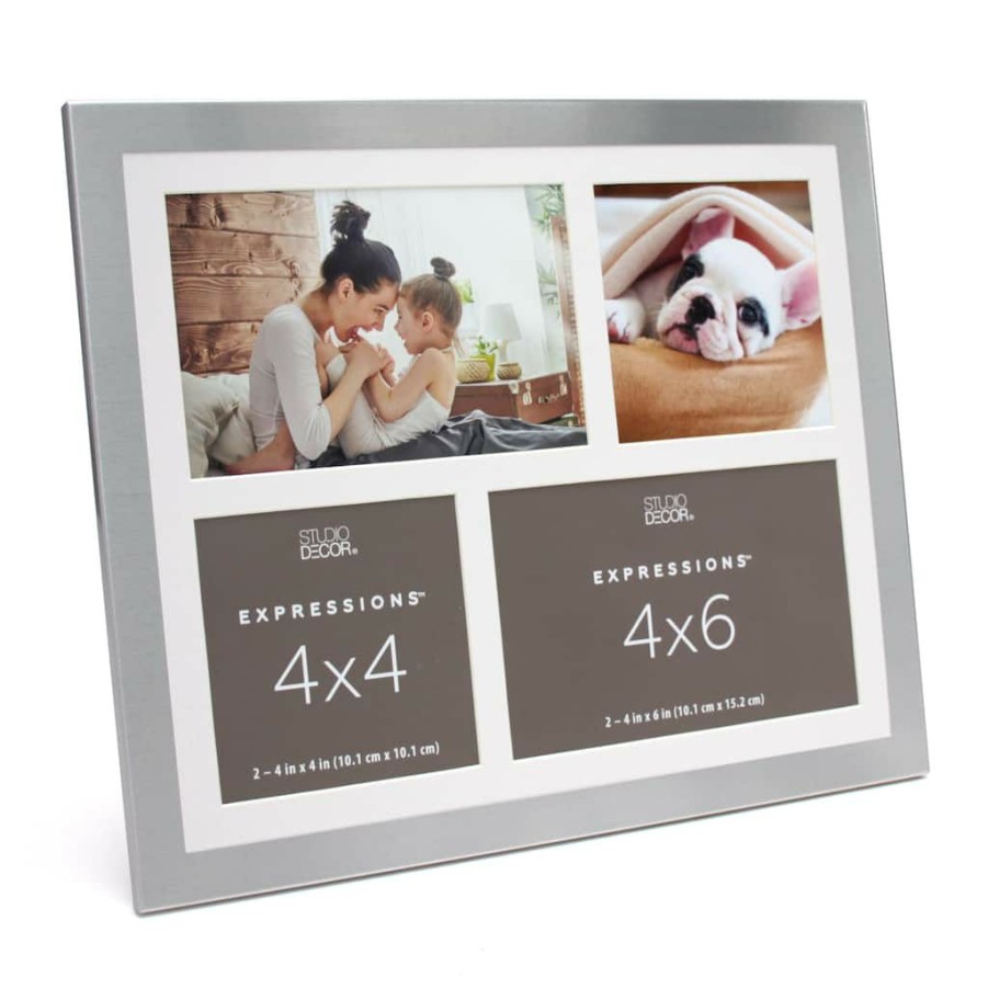 Frames * | Best Deal 12 Pack: 4 Opening Silver Collage Frame, Expressions By Studio Decor By Studio Decor