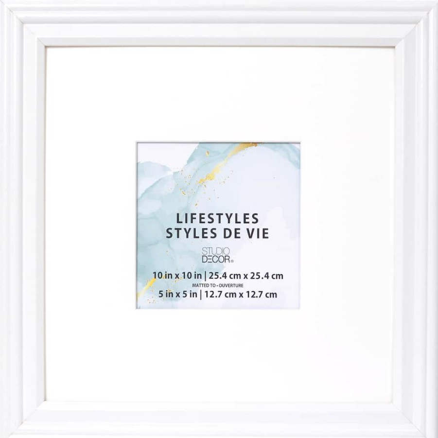 Frames * | Cheap 12 Pack: White 5 X 5 Square Frame With Mat, Lifestyles By Studio Decor By Studio Decor