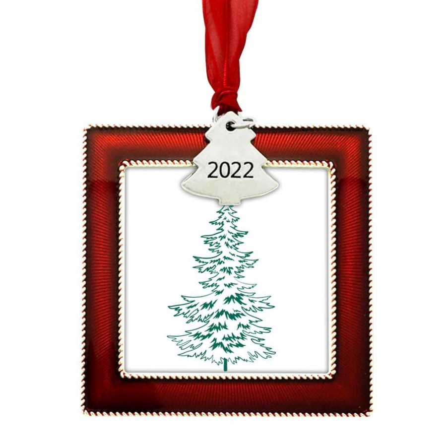 Frames * | Cheapest Red 2022 Christmas Tree Square Ornament Frame By Studio Decor By Studio Decor