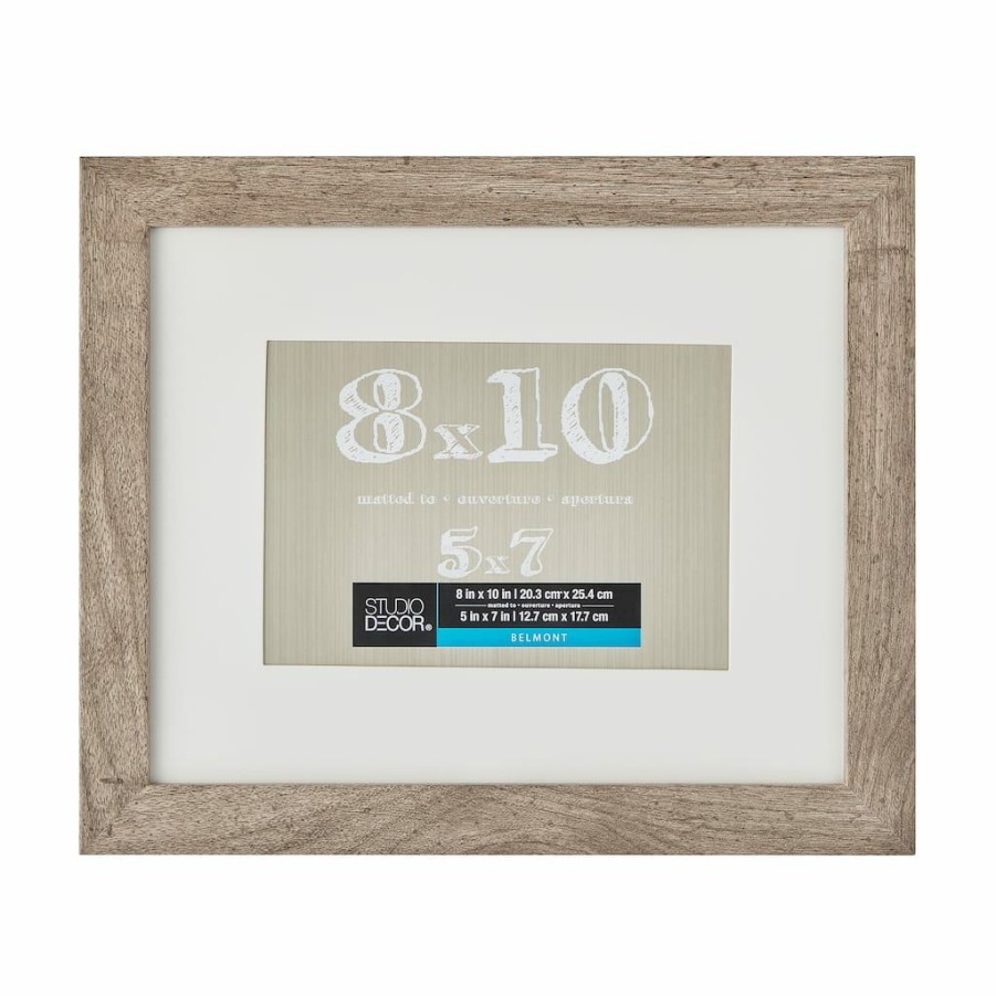 Frames * | Budget Belmont Frame With Mat By Studio Decor By Studio Decor Gray