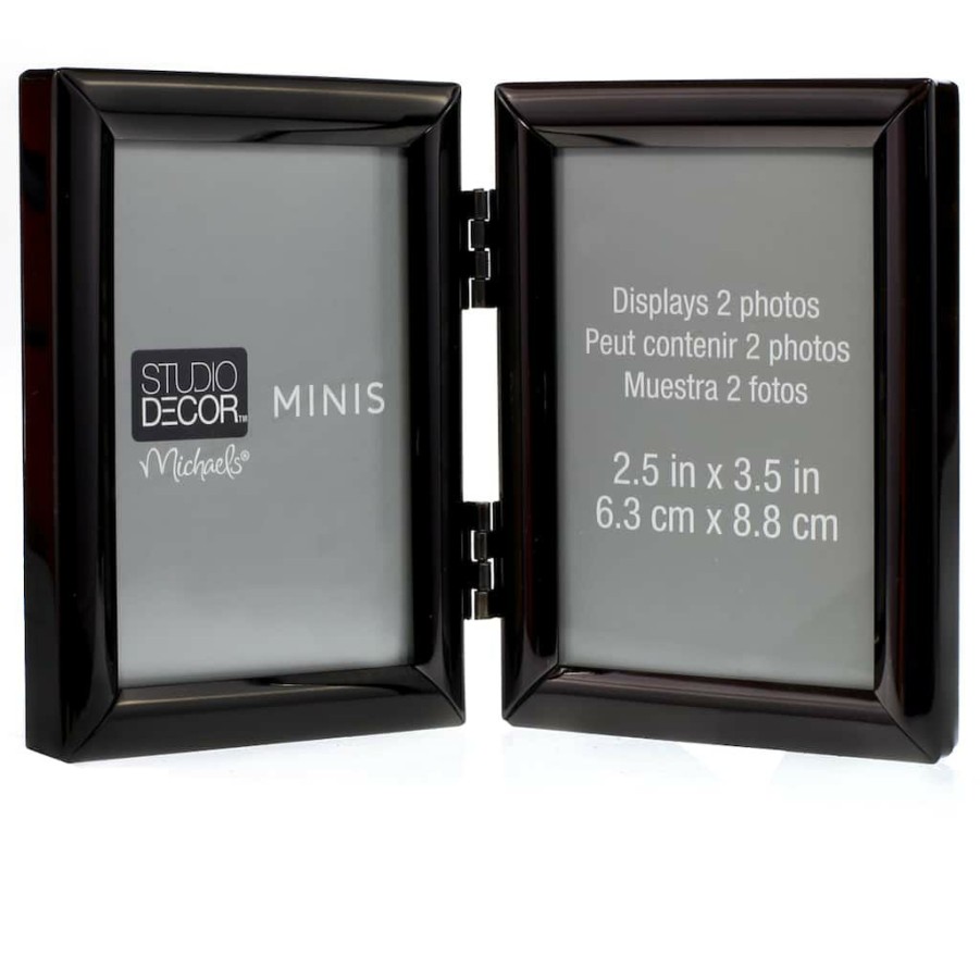 Frames * | Hot Sale 24 Pack: Black Hinged 2-Opening Mini Frame By Studio Decor By Studio Decor