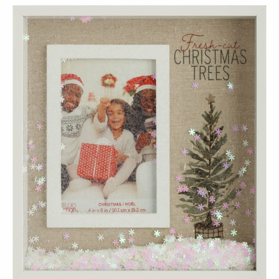 Holidays & Occasions * | Discount White Snowflake 4 X 6 Shadowbox Frame, Christmas By Studio Decor By Studio Decor