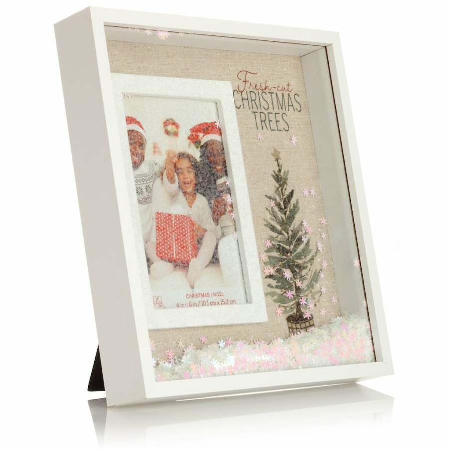 Holidays & Occasions * | Discount White Snowflake 4 X 6 Shadowbox Frame, Christmas By Studio Decor By Studio Decor