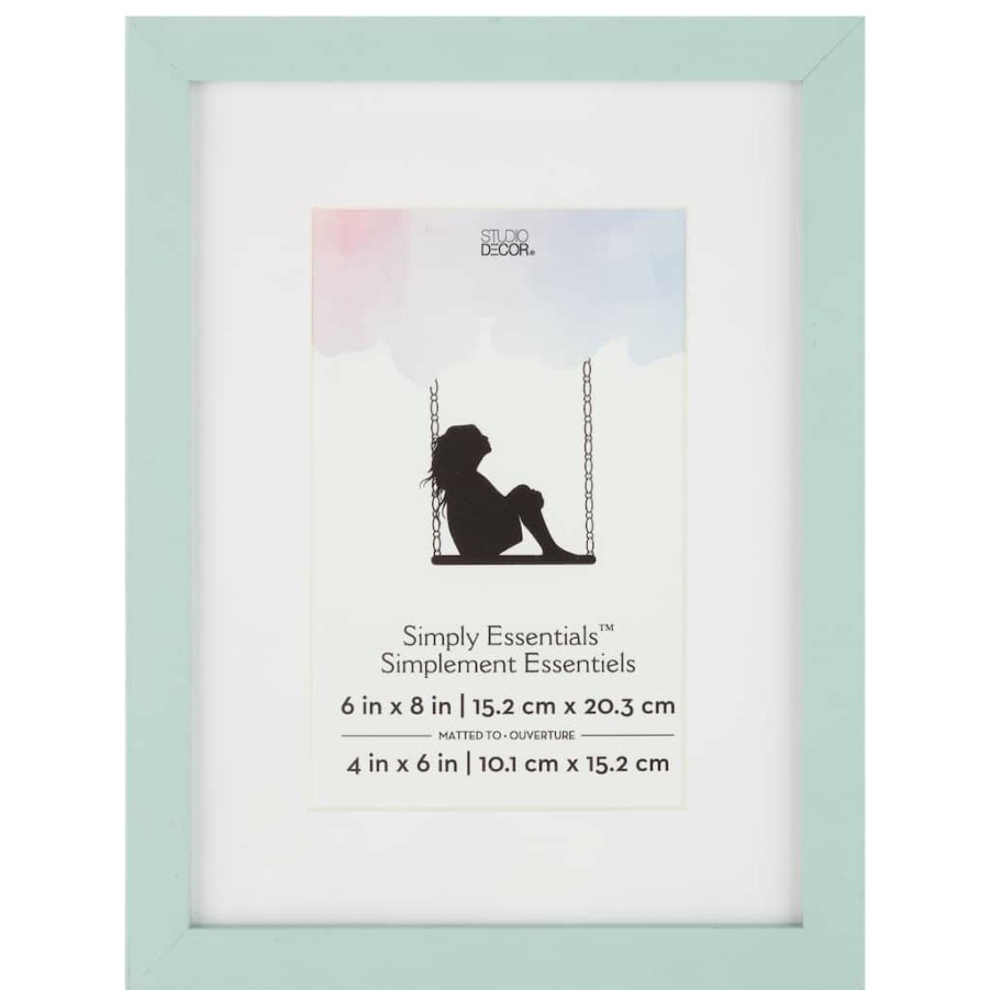 Frames * | Cheap Teal Linear 4 X 6 Frame With Mat, Simply Essentials By Studio Decor By Studio Decor