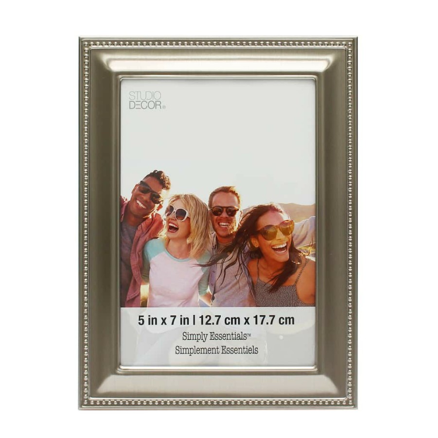 Frames * | Buy Brushed Beaded Frame, Simply Essentials By Studio Decor By Studio Decor Silver