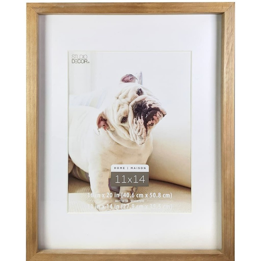 Frames * | Top 10 Natural Walnut Stain 11 X 14 Frame With Mat, Home By Studio Decor By Studio Decor