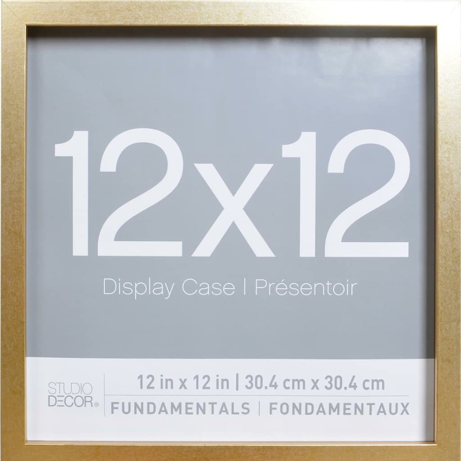 Frames * | Outlet 2 Pack Gold Fundamentals 12 X 12 Display Case By Studio Decor By Studio Decor