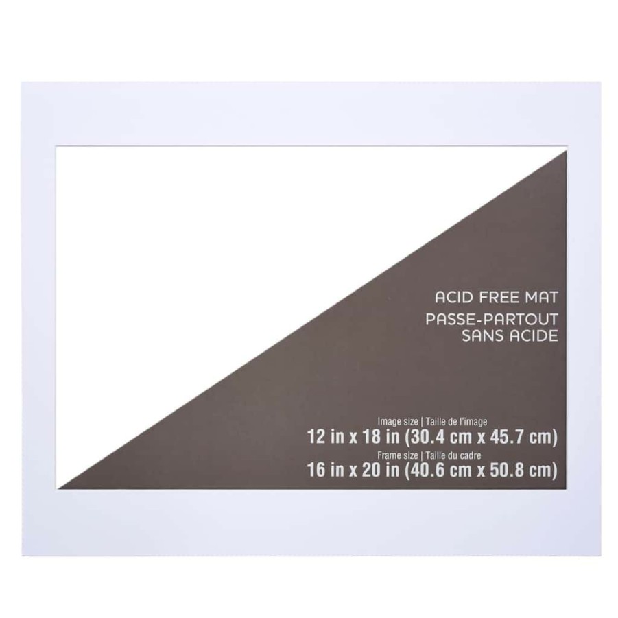 Frames * | New 16 X 20 Mat By Studio Decor , 12 X 18 Opening By Studio Decor White