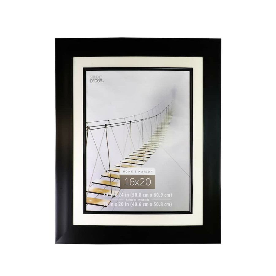 Frames * | Cheapest 4 Pack: Wide Black Frame, 20 X 24 With 16 X 20 Mat, Home Collection By Studio Decor By Studio Decor