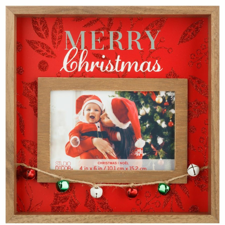 Frames * | Buy Wood Grain Merry Christmas 6 X 4 Shadowbox Frame, Christmas By Studio Decor By Studio Decor