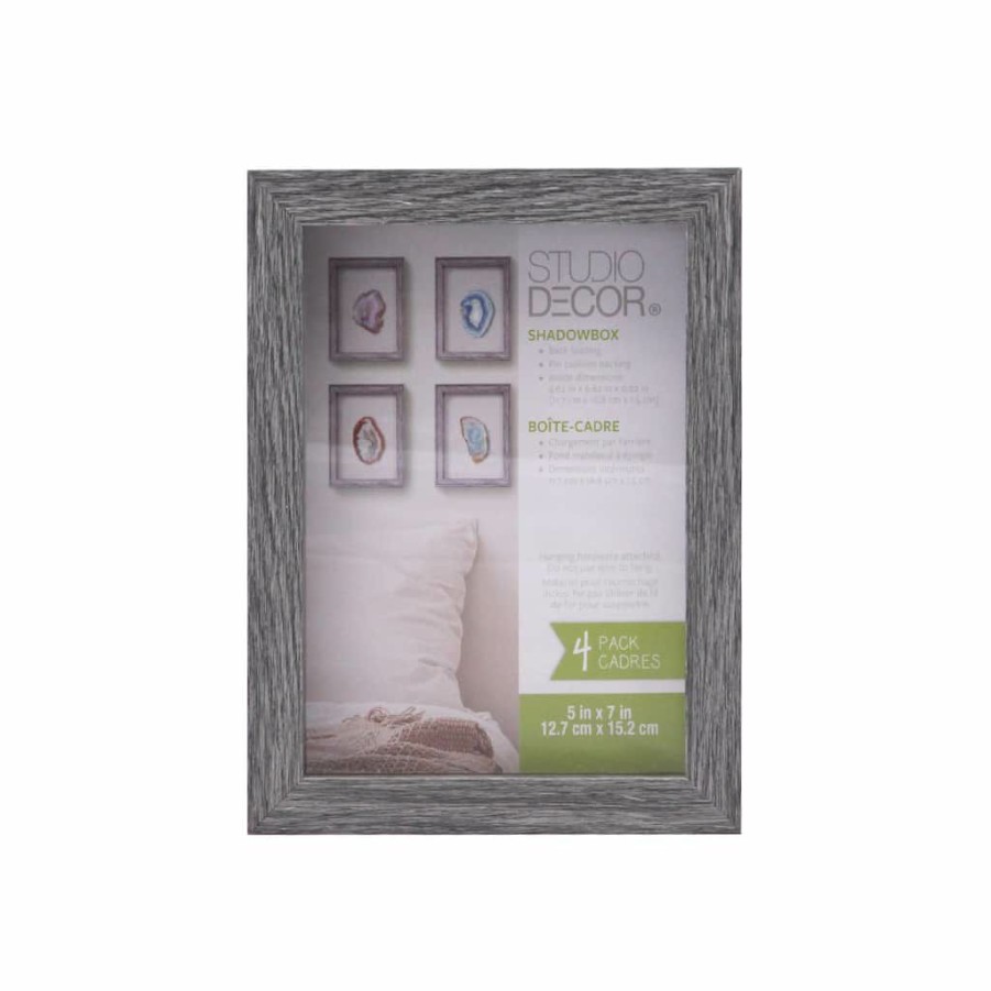 Frames * | Outlet 12 Packs: 4 Ct. (48 Total) Gray 5 X 7 Shadow Box By Studio Decor By Studio Decor