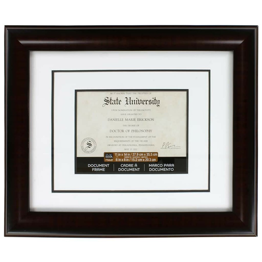 Frames * | Best Pirce Mahogany 6 X 8 Document Frame With Double Mat By Studio Decor By Studio Decor