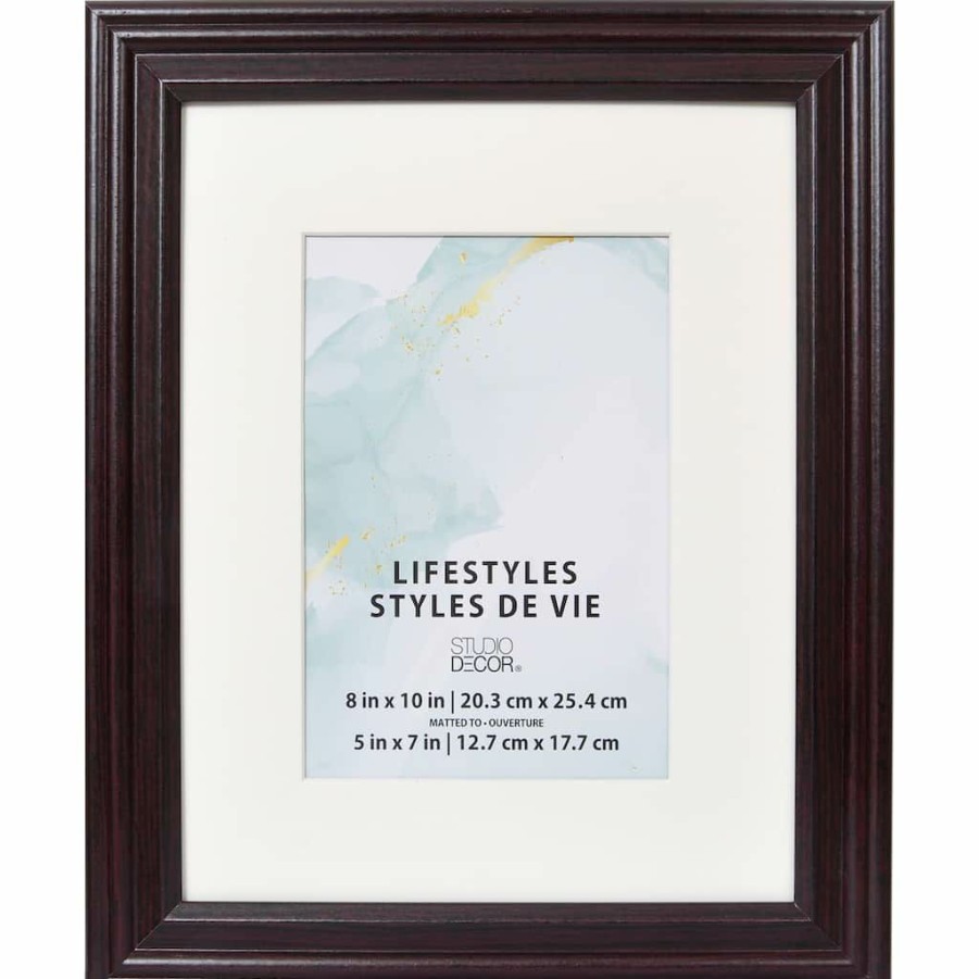 Frames * | Budget 12 Pack: Black Cherry 5 X 7 Frame With Mat, Lifestyles By Studio Decor By Studio Decor