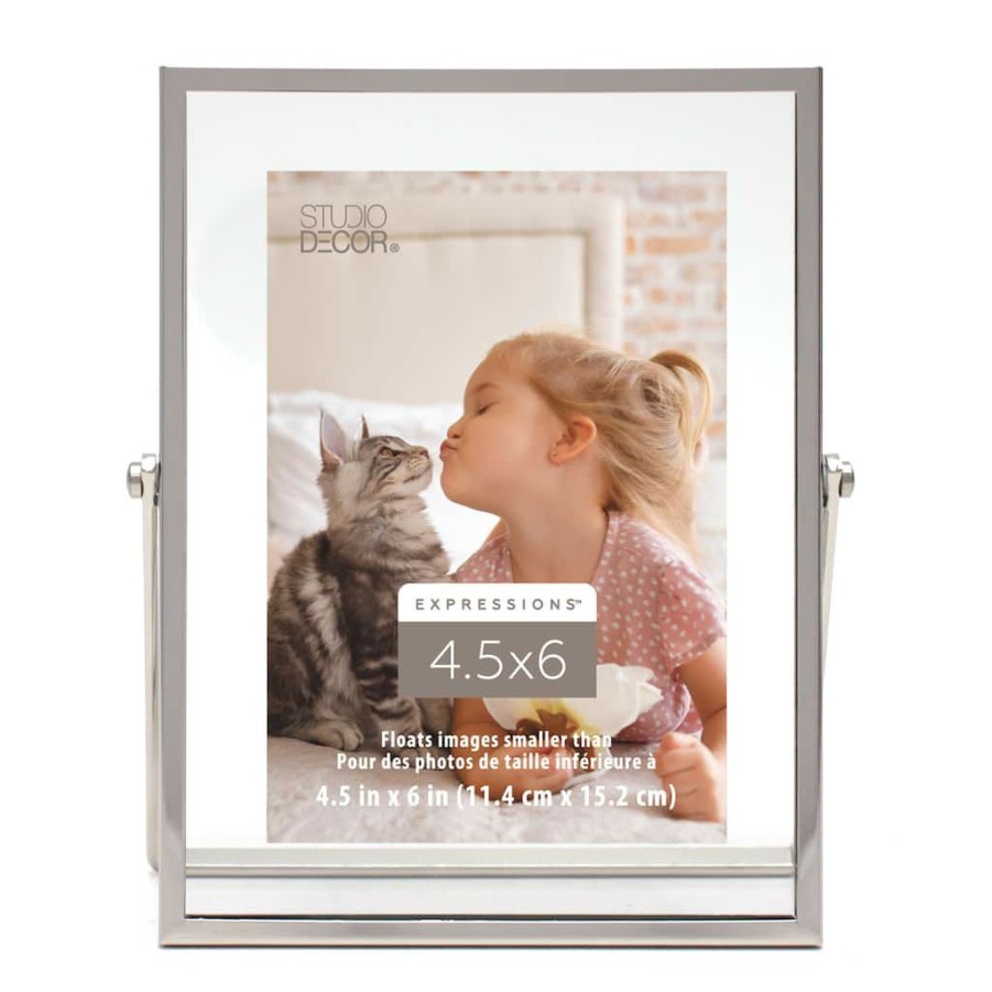 Frames * | Discount Silver 4.5 X 6 Float Frame, Expressions By Studio Decor By Studio Decor