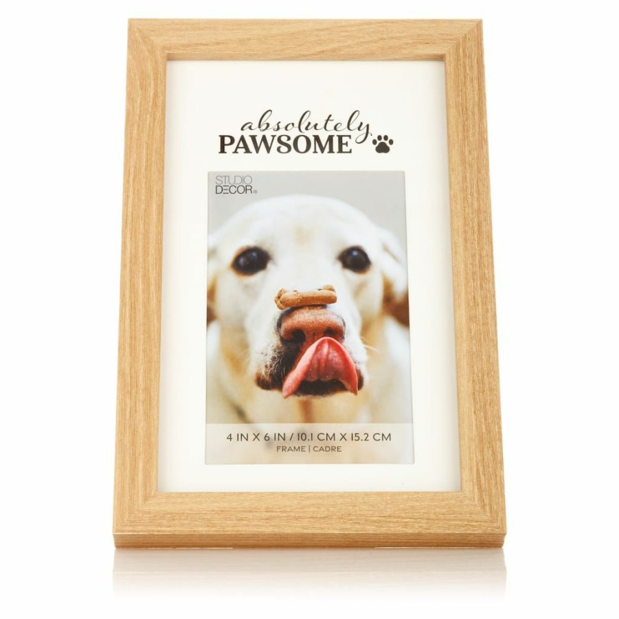 Frames * | Cheapest Natural Absolutely Pawsome 4 X 6 Tabletop Frame With Mat By Studio Decor By Studio Decor