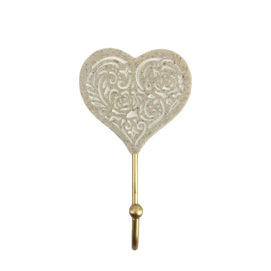 Home & Decor * | Top 10 Cream Heart Wall Hook By Studio Decor By Studio Decor