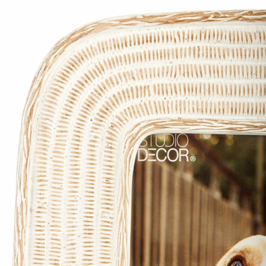 Frames * | Outlet Woven White Picture Frame By Studio Decor By Studio Decor