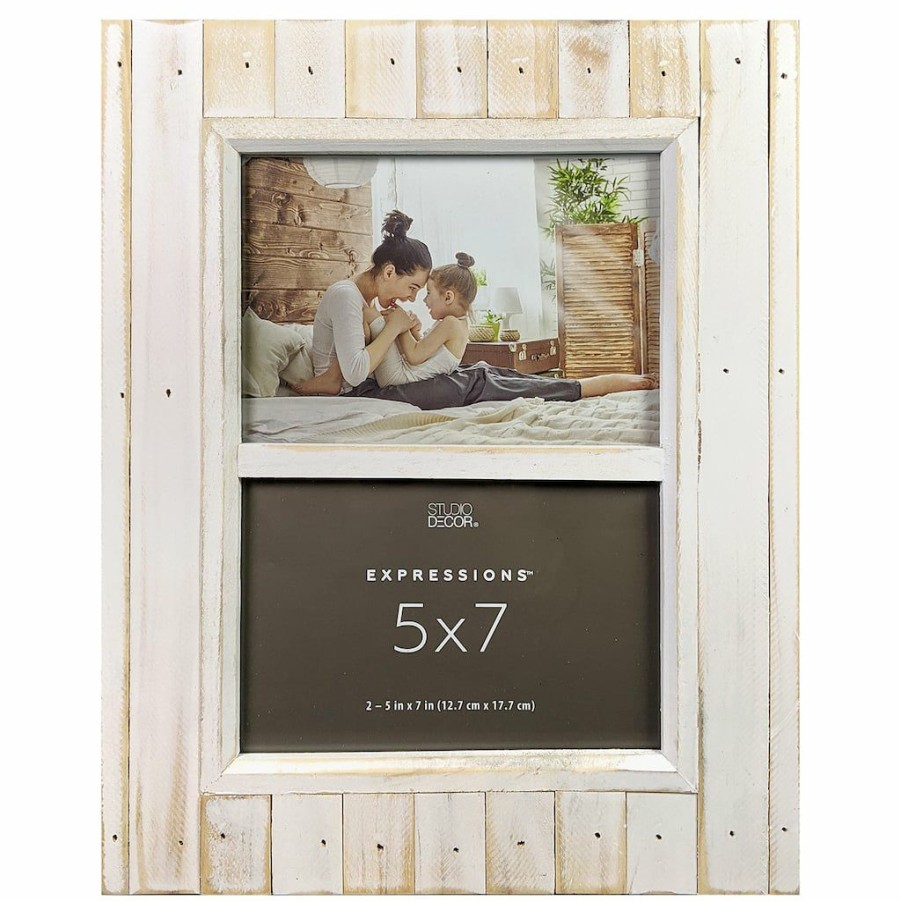 Frames * | Wholesale 2 Opening White Salvage Chic 5 X 7 Frame, Expressions By Studio Decor By Studio Decor