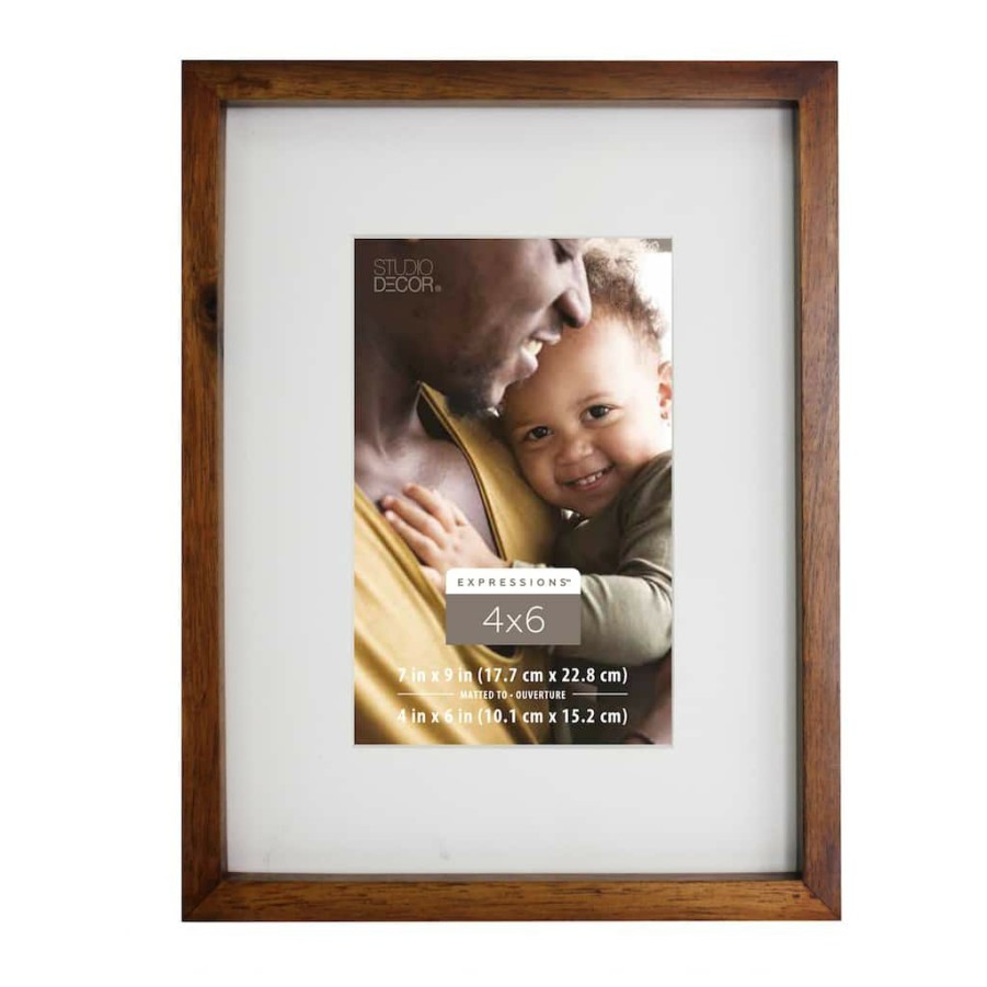 Frames * | Cheap Walnut Thin 4 X 6 Frame, Expressions By Studio Decor By Studio Decor