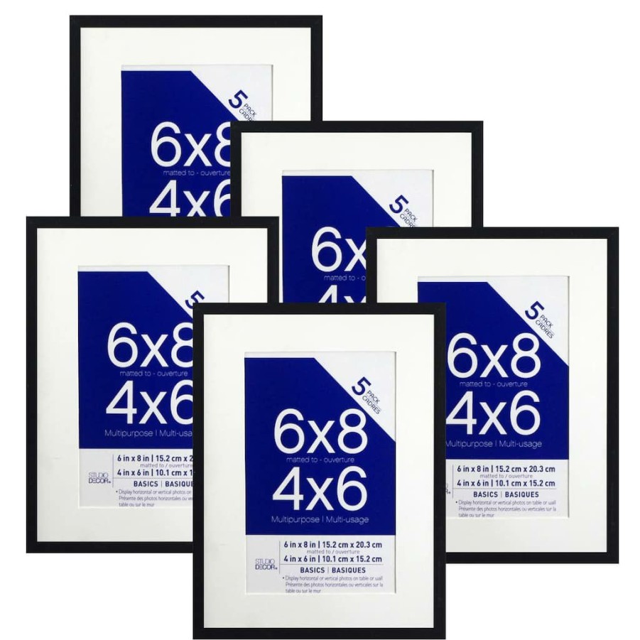 Frames * | Brand New Basics Multipurpose Tabletop Frames By Studio Decor 5-Pack, 4 X 6 By Studio Decor