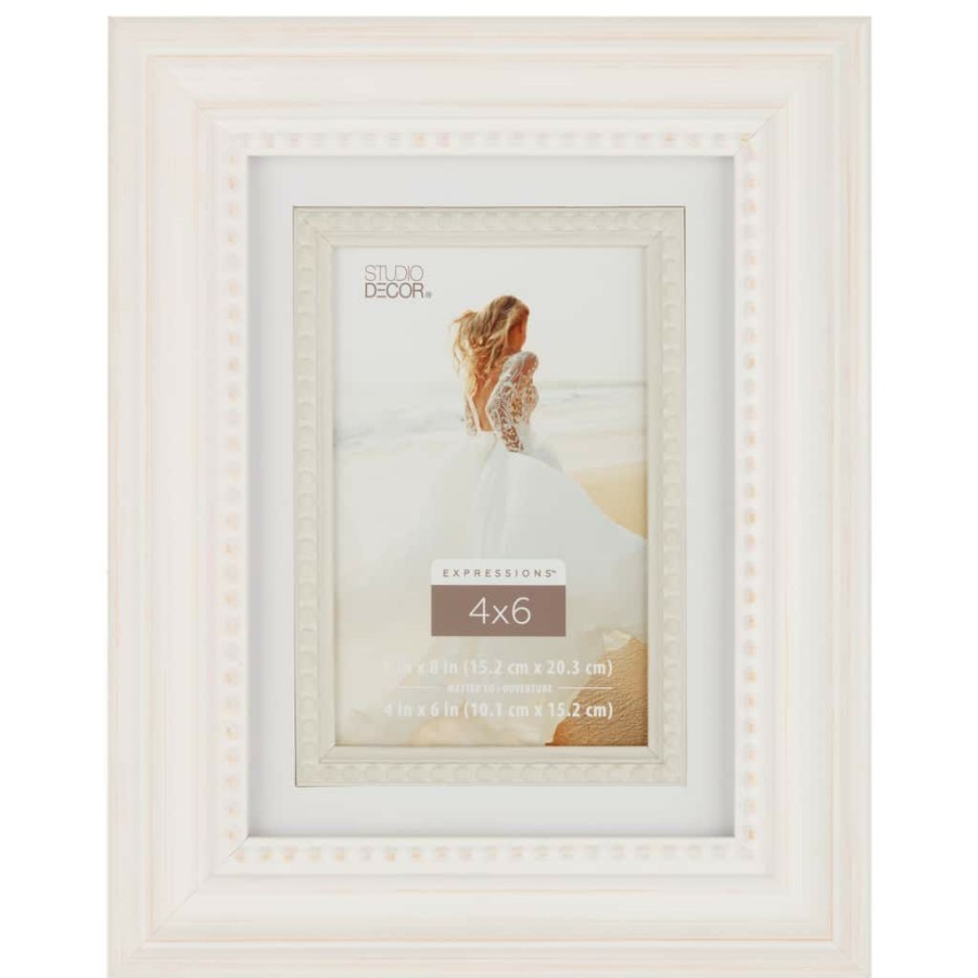 Frames * | Coupon White With Fillet 4 X 6 Frame, Expressions By Studio Decor By Studio Decor