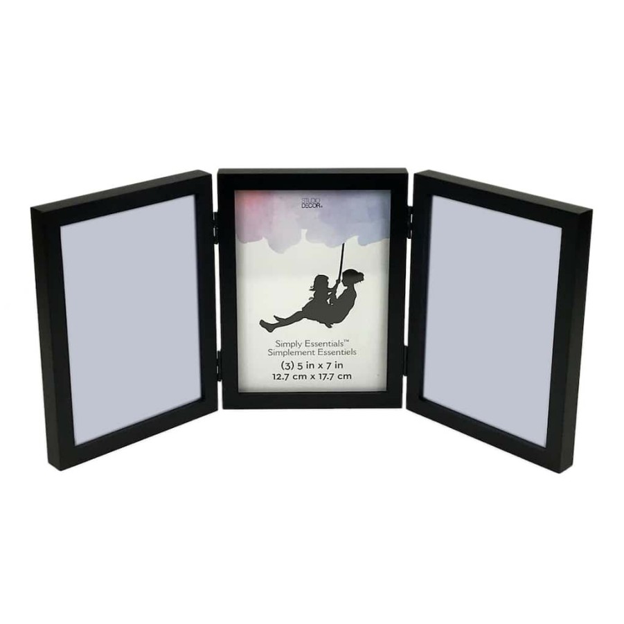 Frames * | Discount 3 Opening Hinged Frame, Simply Essentials By Studio Decor By Studio Decor Black