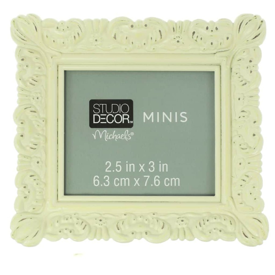 Frames * | Promo Mini White Ornate Tabletop Frame By Studio Decor By Studio Decor