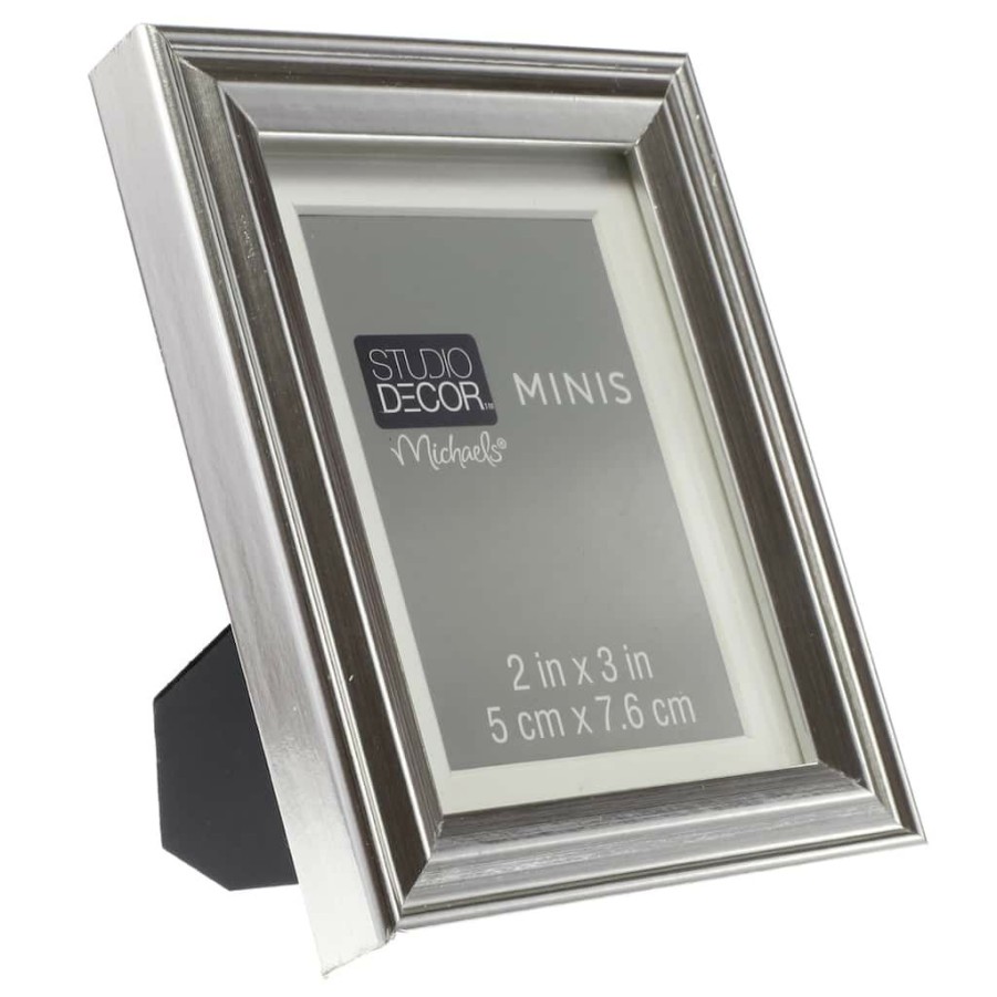 Frames * | Best Sale 24 Pack: Silver Mini Frame With Mat By Studio Decor By Studio Decor