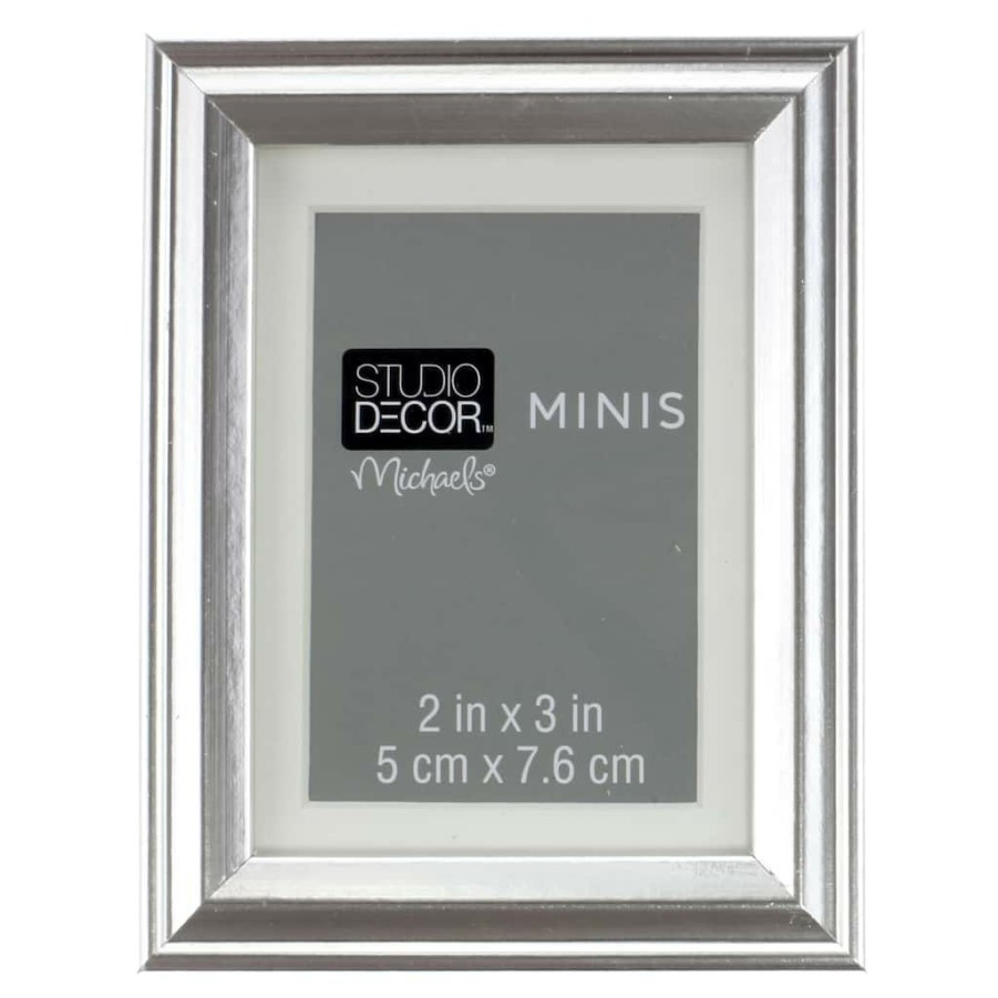 Frames * | Best Sale 24 Pack: Silver Mini Frame With Mat By Studio Decor By Studio Decor