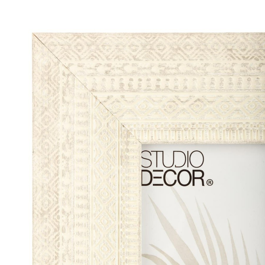 Frames * | Wholesale White Woven Embossed Picture Frame By Studio Decor By Studio Decor