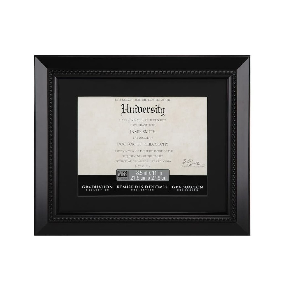 Frames * | Best Pirce Black 8.5 X 11 Document Frame With Mat By Studio Decor By Studio Decor