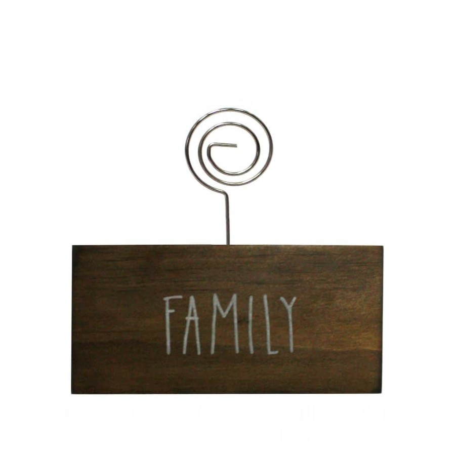 Frames * | Promo Walnut Family Block Clip Frame By Studio Decor By Studio Decor