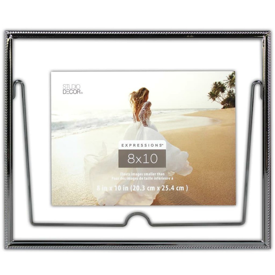 Frames * | Best Pirce Silver Beaded 8 X 10 Float Frame, Expressions By Studio Decor By Studio Decor